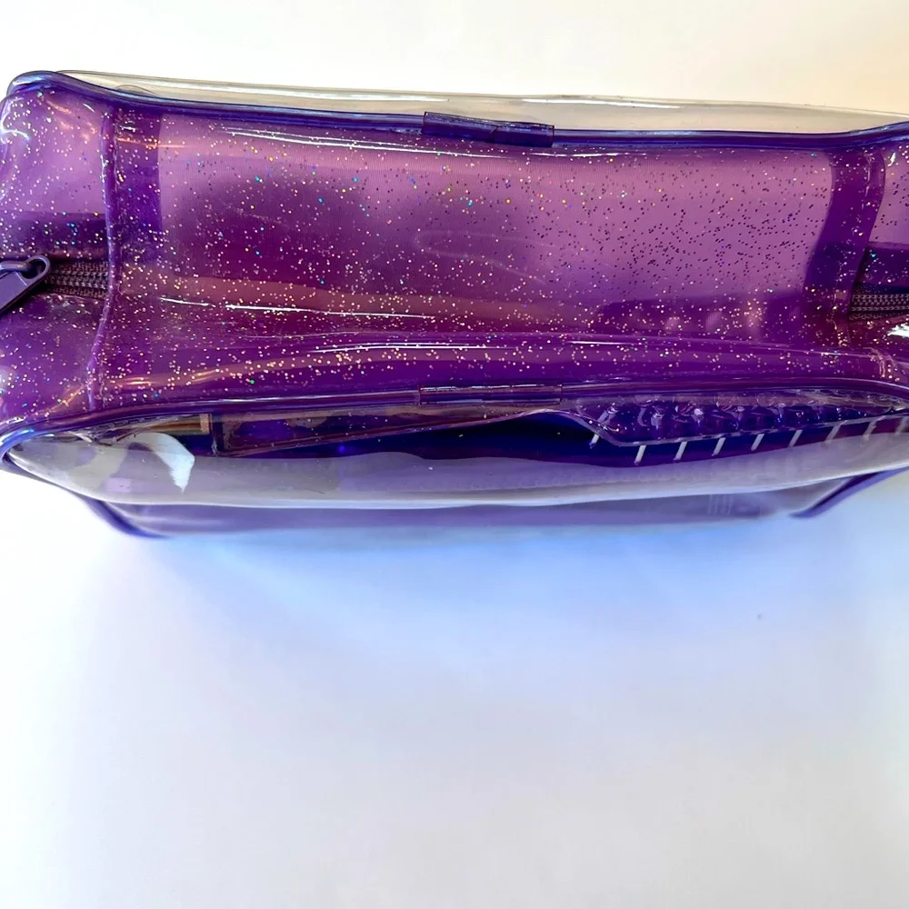 Sparkly Purple Toiletry Travel Bag for Tweens.  Includes Travel Accessories. New
